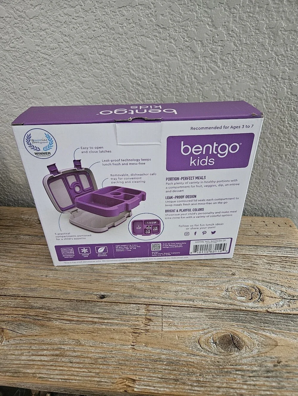 Bentgo Kids Durable Leak-Proof Children's Lunch Box - Purple